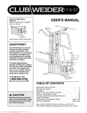 Weider Club 17.0st User Manual