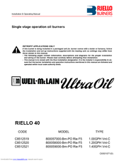 Weil-McLain UltraOil 800057000-Brn-PO Rie F5 Installation And Operating Manual