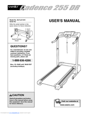 Weslo Cadence 255 Dr Treadmill User Manual