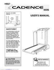 Weslo CADENCE 1005 User Manual