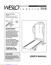 Weslo Cadence Dx8 User Manual