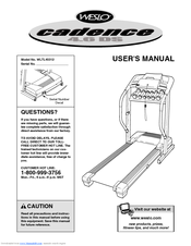 Weslo Cadence 4.6 Ds Treadmill User Manual