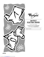 Whirlpool ELECTRIC DRYER Use And Care Manual