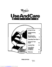 Whirlpool COMPACT DRYERS Use And Care Manual