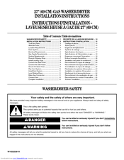 Whirlpool WGT3300SQ - Gas Laundry Center Installation Instructions Manual