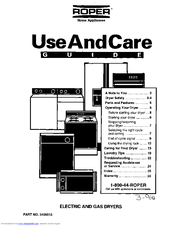 Roper RES7648EN0 Use And Care Manual