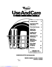 Whirlpool DU8000 Series Use And Care Manual