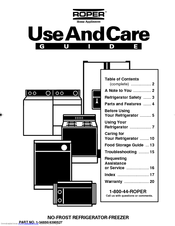 Roper 1-34850/4390527 Use And Care Manual
