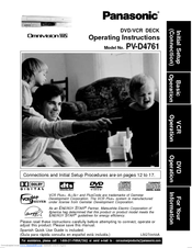 Panasonic PVD4761 - DVD/VCR DECK Operating Instructions Manual