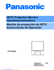 Panasonic PT-51HX43 Operating Instructions Manual