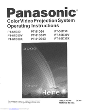 Panasonic PT-61D30 Operating Instructions Manual