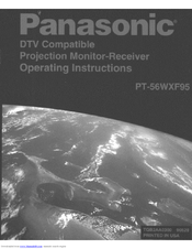 Panasonic PT56WXF95A - DIGITAL PTV MONITOR Operating Manual