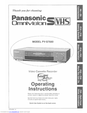 Panasonic Omnivision PV-S7680 Operating Manual