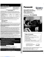 Panasonic PV-V4603S Operating Instructions Manual