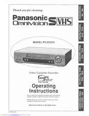 Panasonic Omnivision PV-S7670 Operating Manual