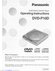 Panasonic DVDP10D - DIG. VIDEO DISCPLAYE Operating Instructions Manual