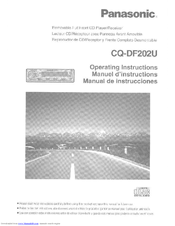 Panasonic CQDF202U - AUTO RADIO/CD DECK Operating Instructions Manual