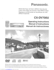 Panasonic CX-DV7000U Operating Instructions Manual