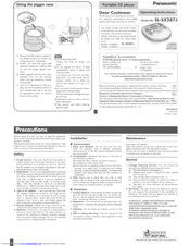 Panasonic SLSX287J - PORT. CD PLAYER Operating Instructions Manual