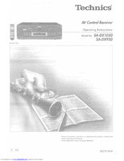 Technics SA-DX1050 Operating Manual