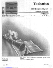 Panasonic SCS245 - HI -FI COMPONENT SYSTEM Operating Manual