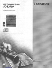 Panasonic SCS2050 - HI-FI COMPONENT SYSTEM Operating Manual