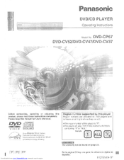 Panasonic DVD-CP67K Operating Operating Instructions Manual
