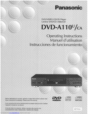 Panasonic DVDA110 - DIG. VIDEO DISCPLAYE Operating Instructions Manual
