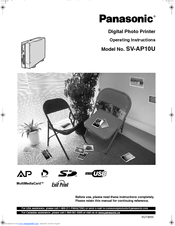 Panasonic AP10 - Thermal Dye Sublimation Photo Printer Operating Instructions Manual