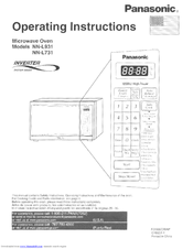 Panasonic NN-L731BF Operating Instructions Manual