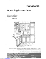 Panasonic NN-S761BF Operating Instructions Manual