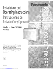 Panasonic CW-C501RU Installation And Operating Instructions Manual