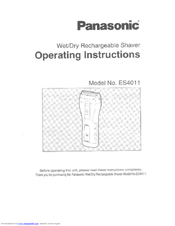 Panasonic ES4011K Operating Operating Instructions Manual