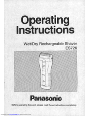 Panasonic ES726K Operating Operating Instructions Manual