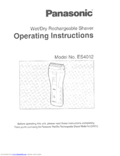 Panasonic ES-4012 Operating Instructions Manual