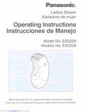 Panasonic ES-2209 Operating Instructions Manual