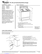 Whirlpool GFE471LV Dimensions And Installation Information