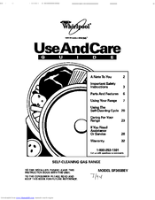 Whirlpool SF365BEY Use And Care Manual
