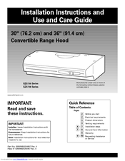Whirlpool GZ5736 Series Installation Instructions And Use And Care Manual