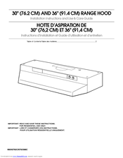 Whirlpool IH3362RS1 Installation Instructions And Use And Care Manual