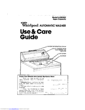 Whirlpool LA3800XK Use And Care Manual