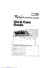 Whirlpool lAS605XK Use & Care Manual