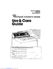 Whirlpool LA5800XK Use & Care Manual