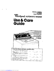 Whirlpool LA7805XK Use & Care Manual