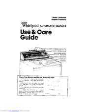 Whirlpool LA5500XK Use And Care Manual