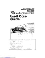 Whirlpool LA9800XK Use & Care Manual