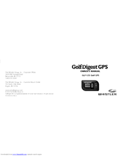 Whistler GolfDigest GLF-125 Owner's Manual