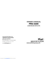 Whistler PRO-3600 Owner's Manual