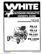 White FR18CH Owner's Manual