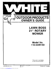 White Lawn Boss 118-434R190 Owner's Manual